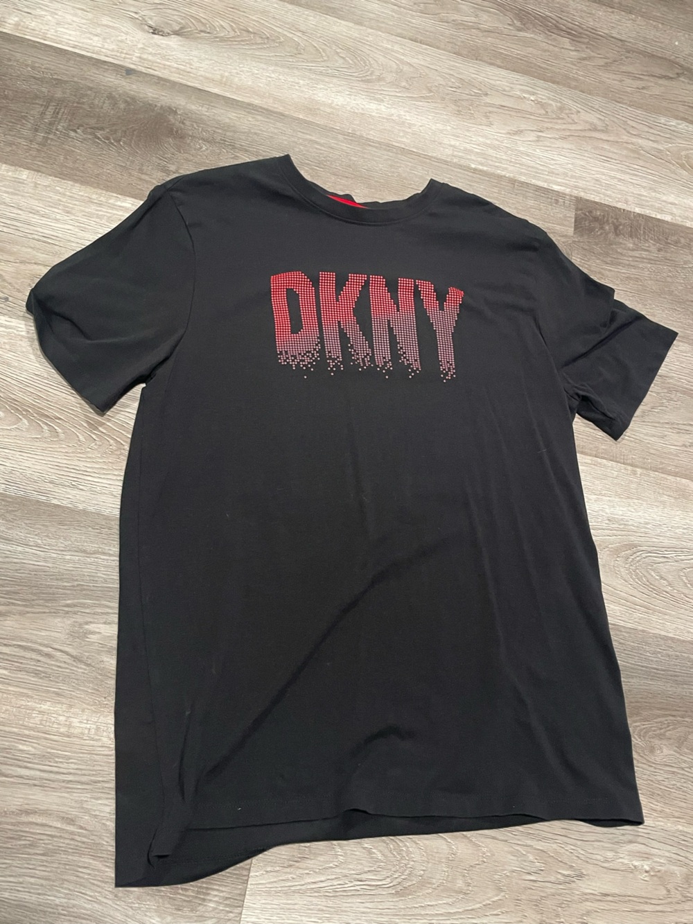 DKNY Black Short-Sleeve Tee with Red Logo